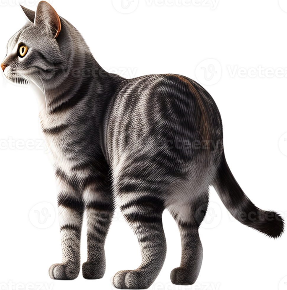 Cat 3d model back view transparent background png