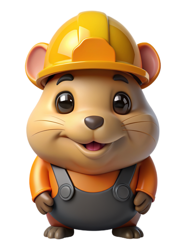 Mechanical Hamster 3d Mascot png