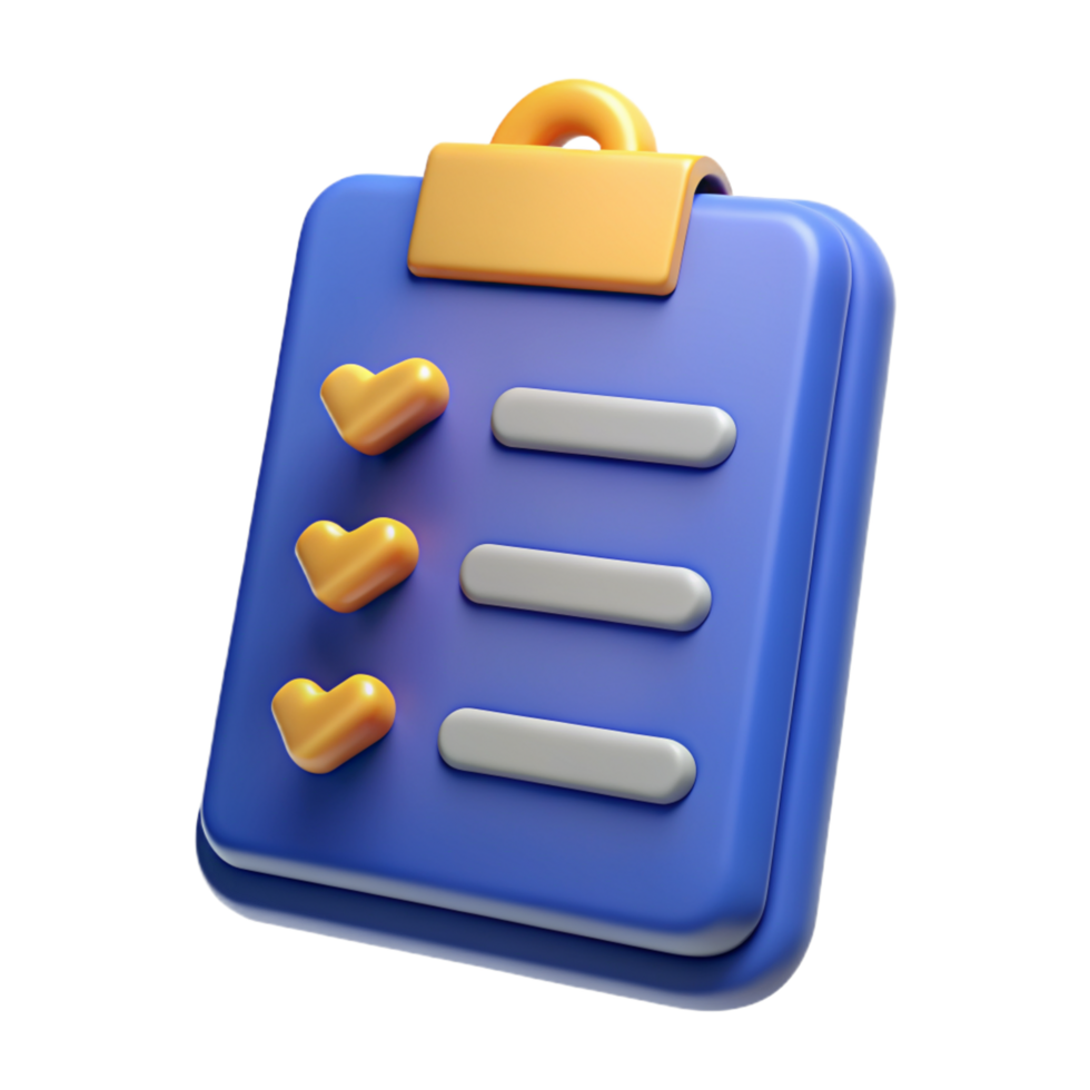 Checklist Clipboard 3d Icon png
