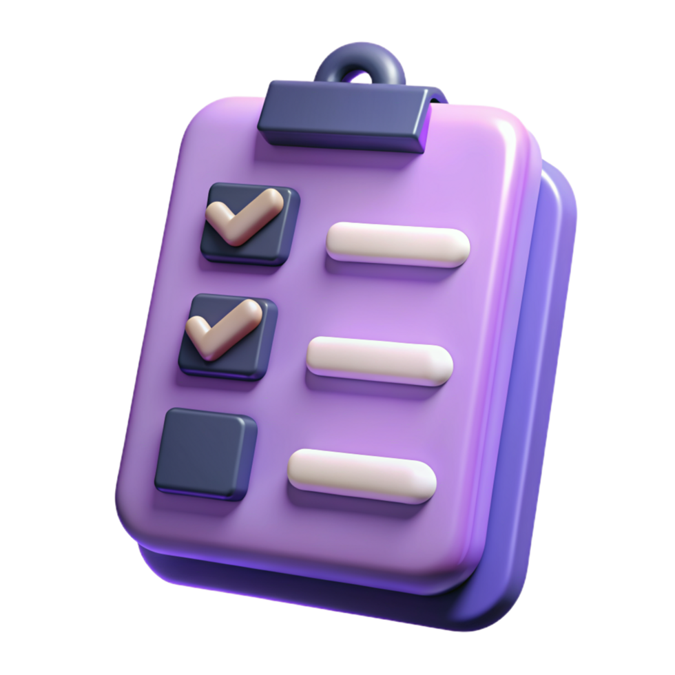 Checklist Clipboard 3d Concept png