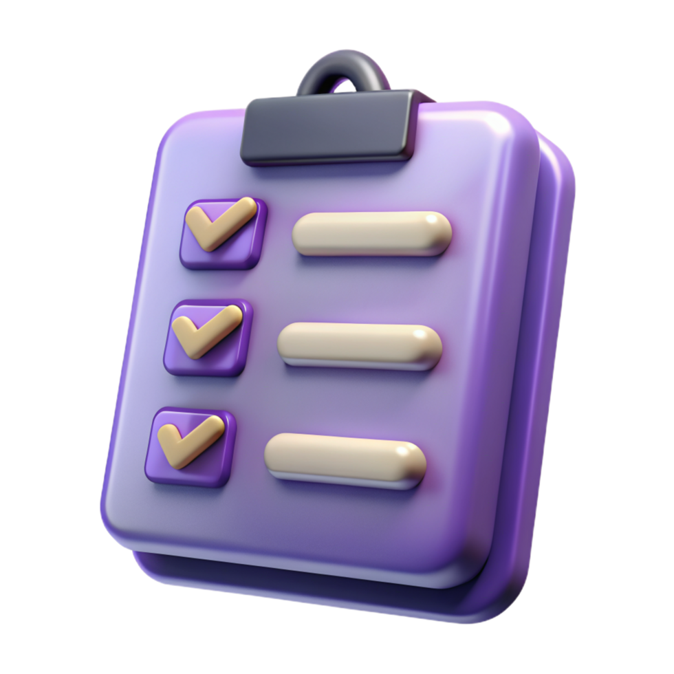 Checklist Clipboard 3d Design png