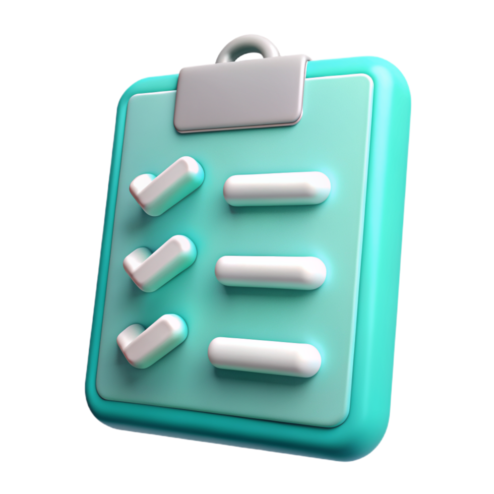 Checklist Clipboard 3d Graphic png