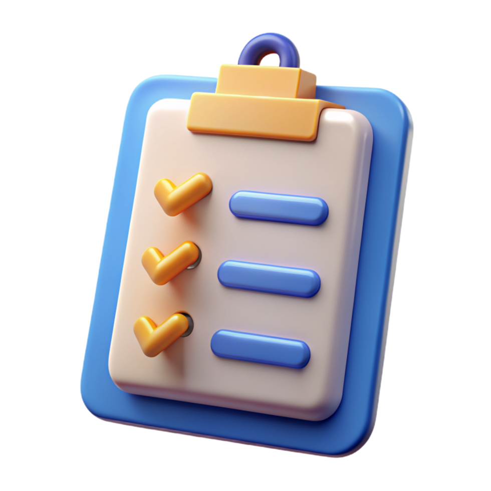 Checklist Clipboard 3d Illustration png