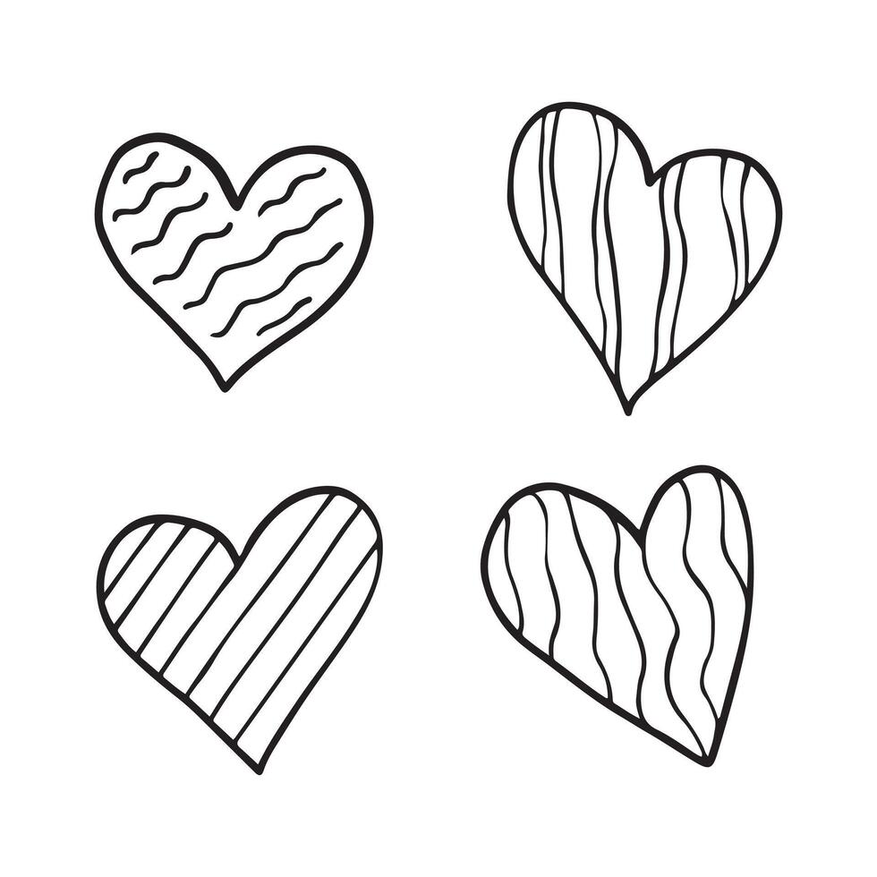 Abstract Heart Doodle For Valentine's Day Elements Decoration vector
