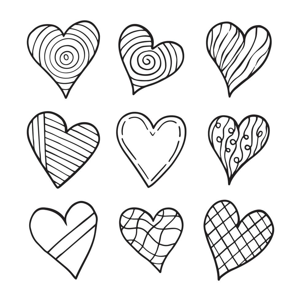Abstract Heart Doodle For Valentine's Day Elements Decoration vector