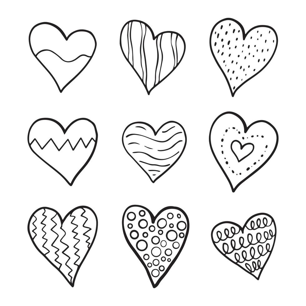 Abstract Heart Doodle For Valentine's Day Elements Decoration vector