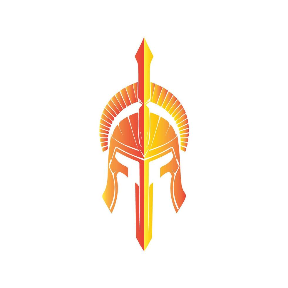 Radiant Spartan Helmet Logo, A Beacon of Strength and Valor vector