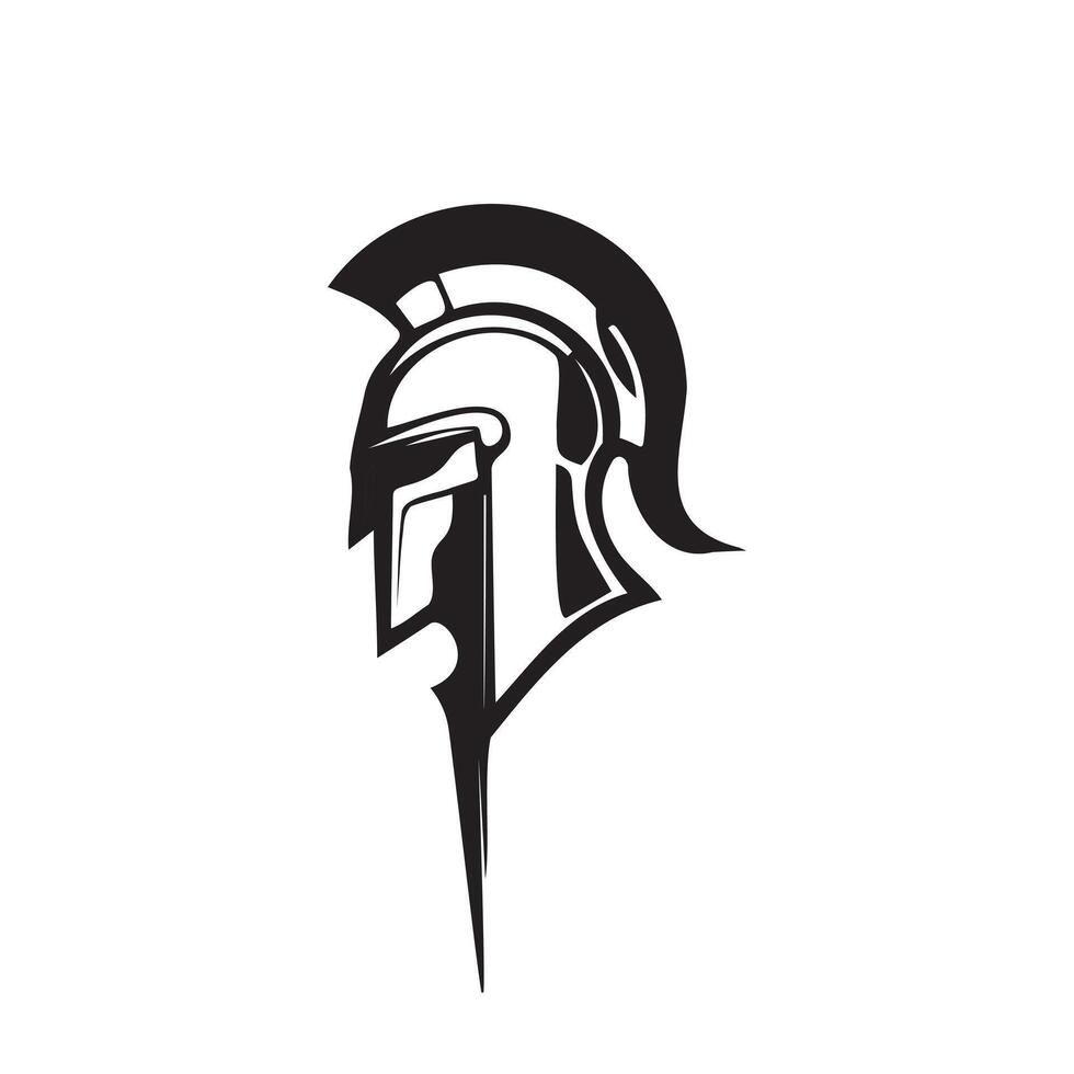 Elegant Spartan Warrior Helmet, A Striking Emblem of Valor and History vector