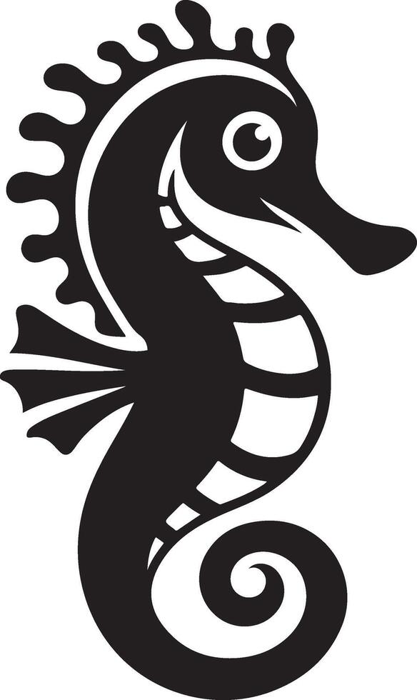 cartoon-seahorse illustration black vector