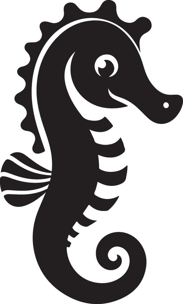 cartoon-seahorse illustration black vector