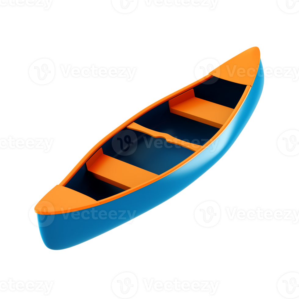 Blue canoe isolated on transparent background png