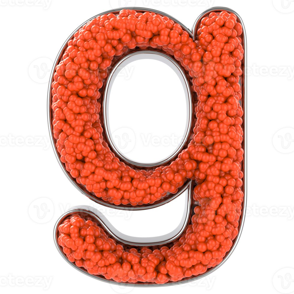 Letter g. Font made from balls. 3D Render png