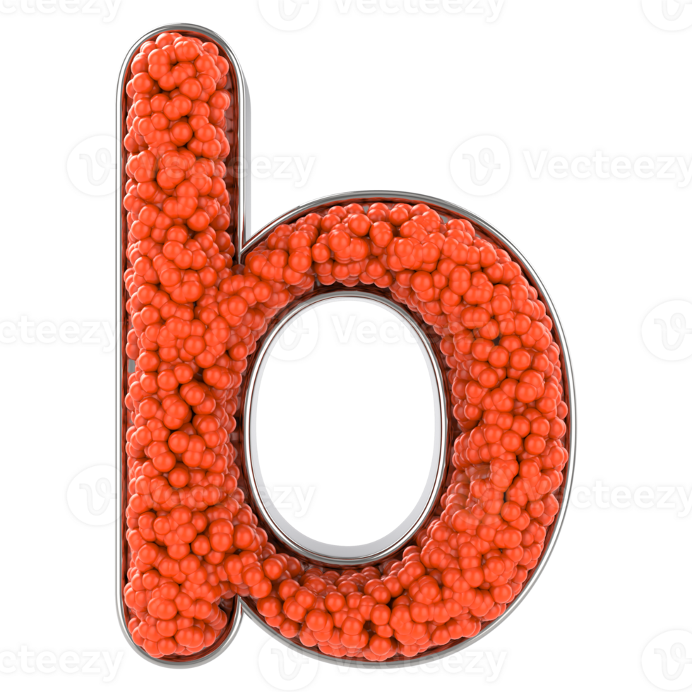 Letter b. Font made from balls. 3D Render png