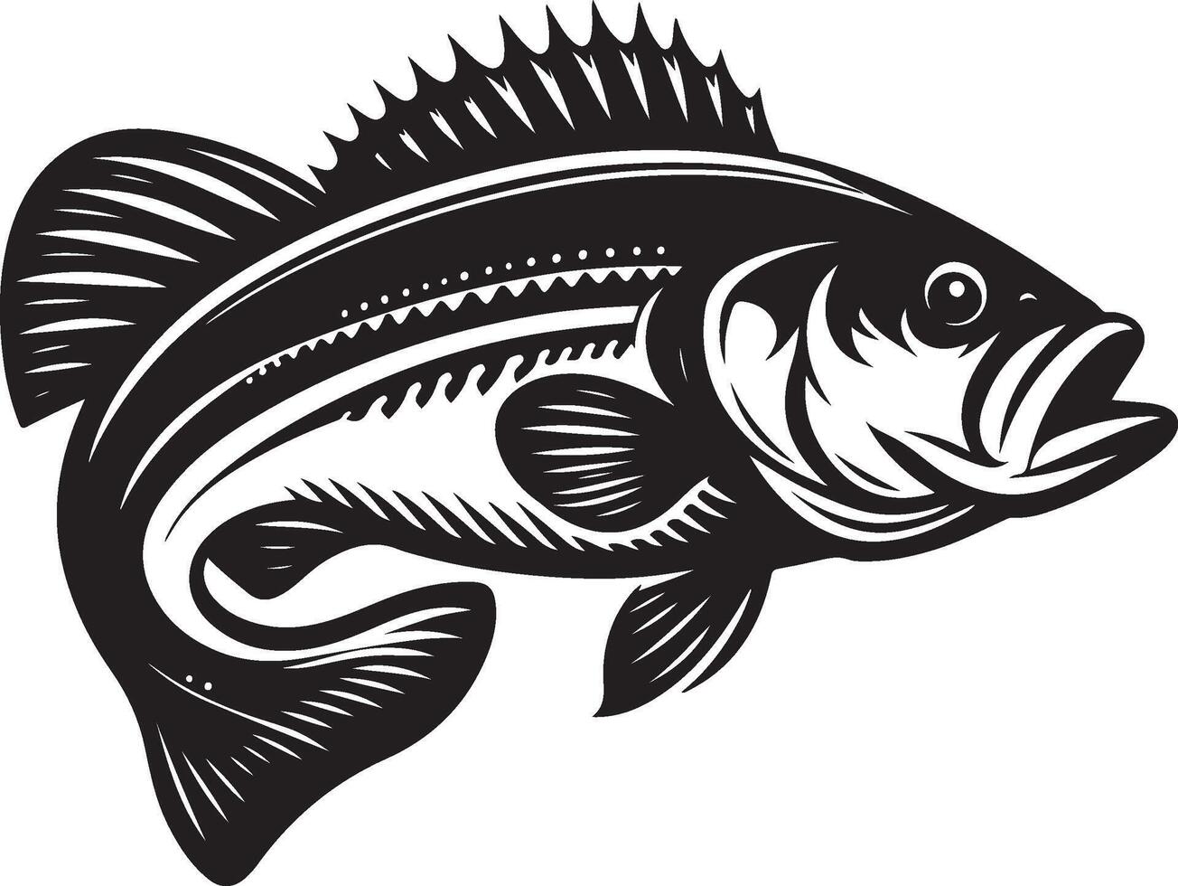 simple bass fish vector