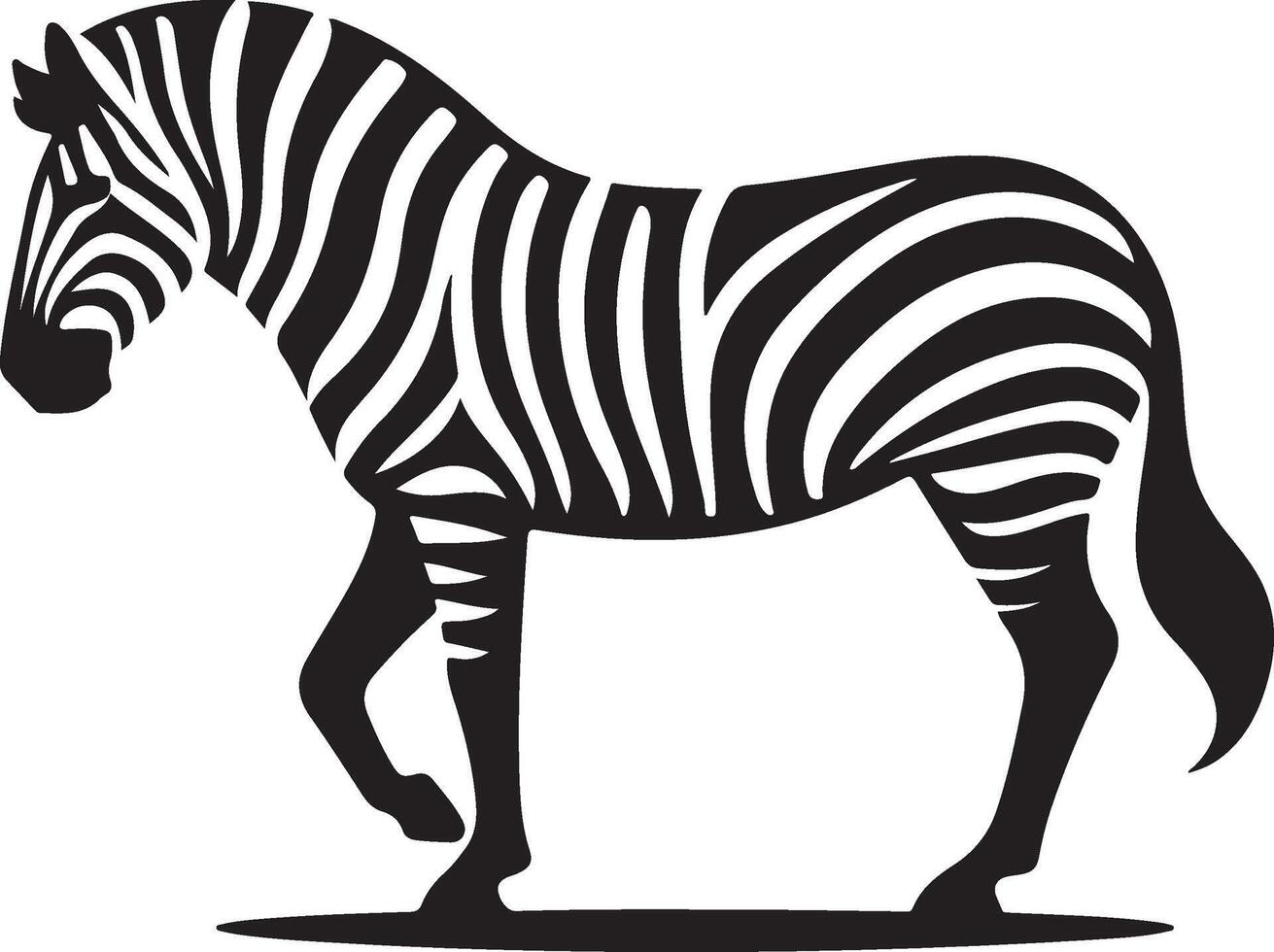 Zebra black illustration vector