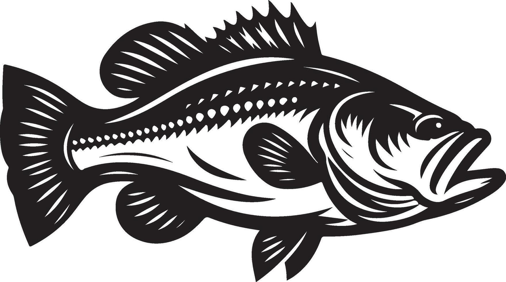simple bass fish vector