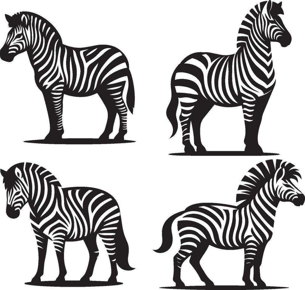 Zebra black illustration vector