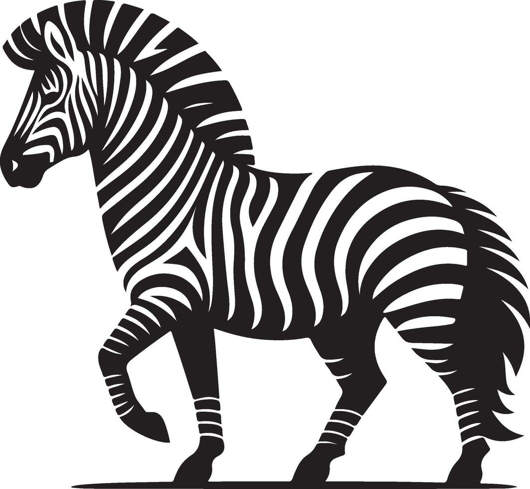 Zebra black illustration vector