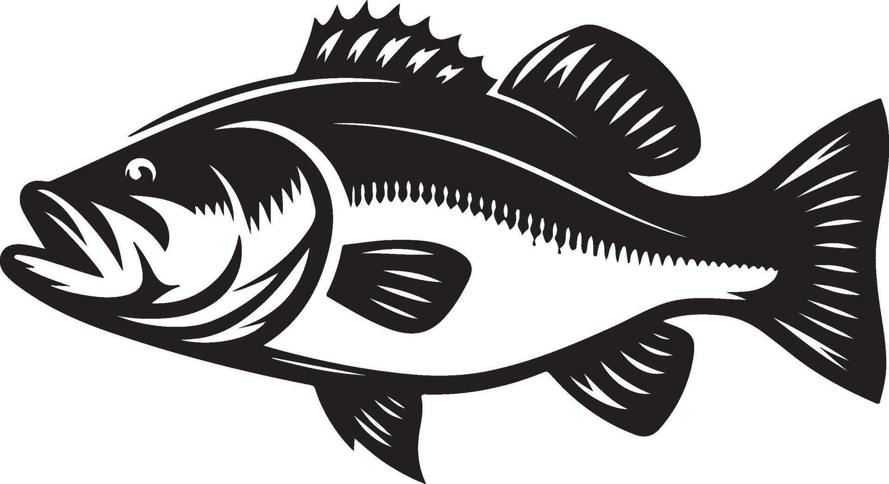 simple bass fish vector