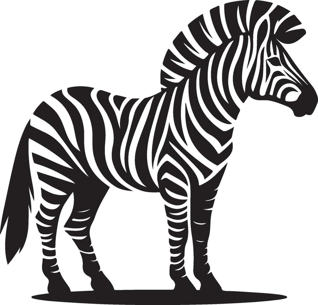 Zebra black illustration vector