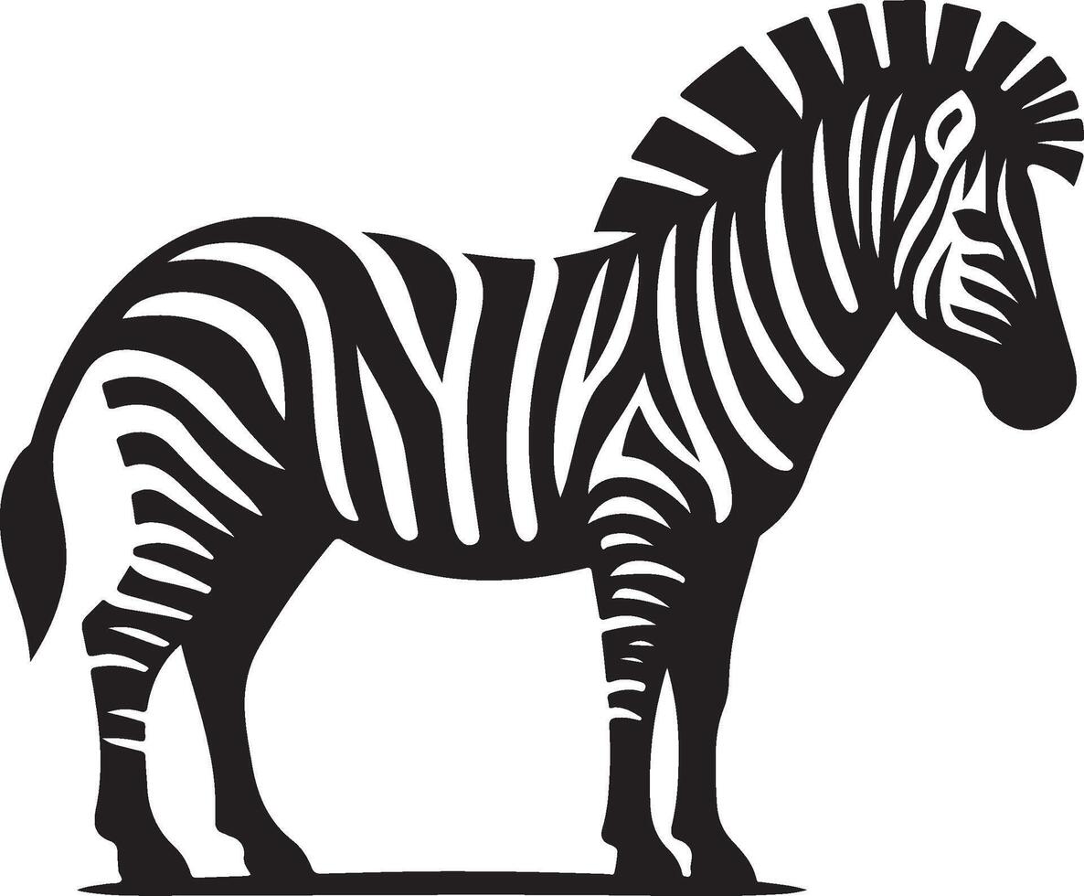 Zebra black illustration vector