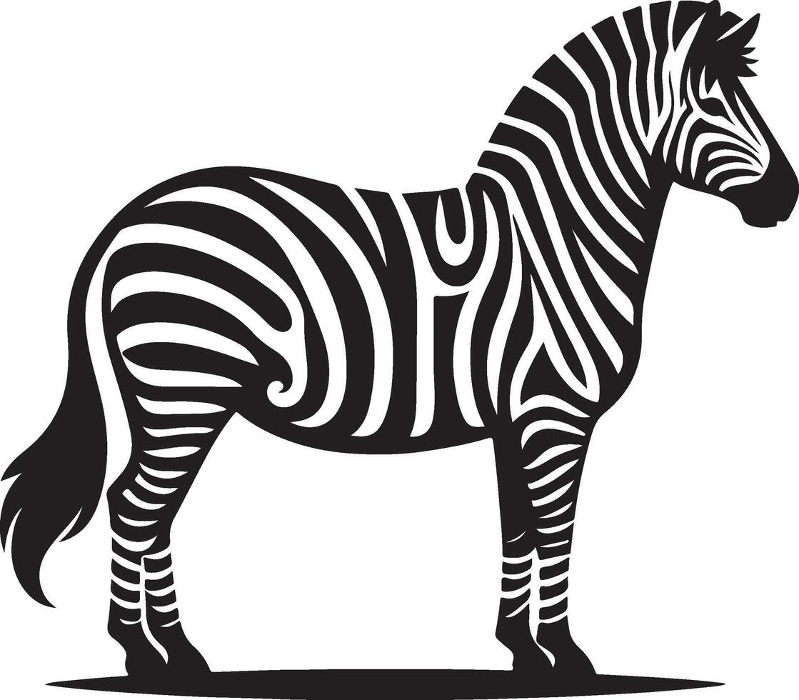 Zebra black illustration vector