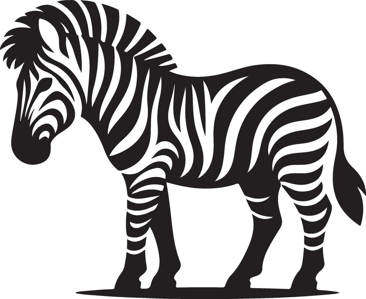 Zebra black illustration vector