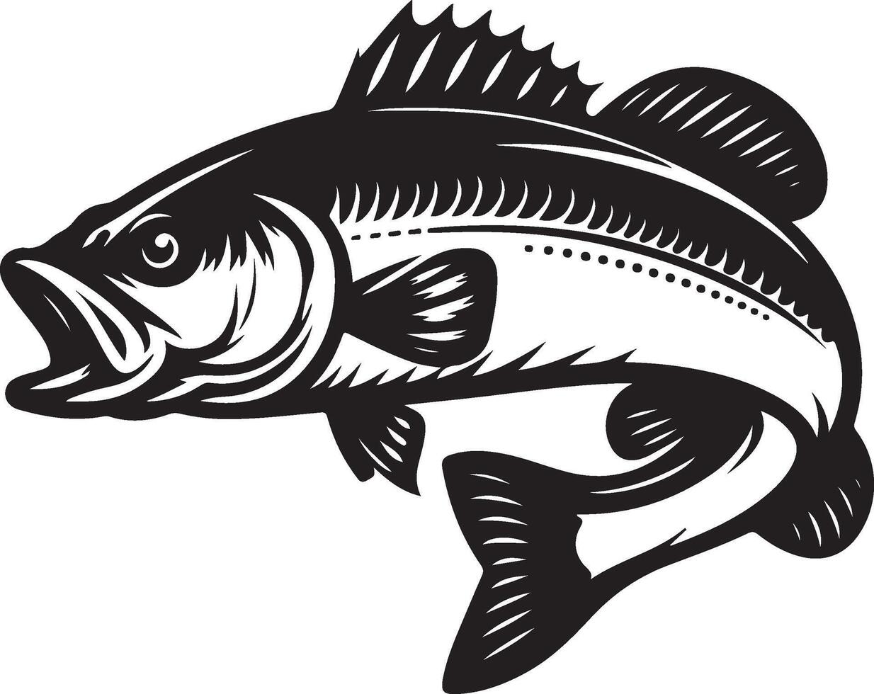 simple bass fish vector