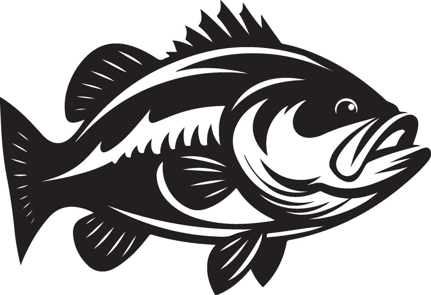simple bass fish vector
