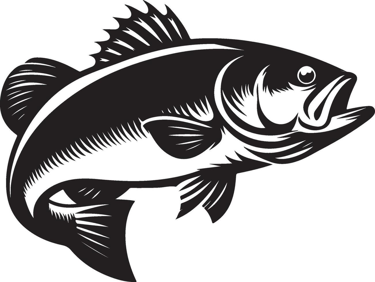 simple bass fish vector