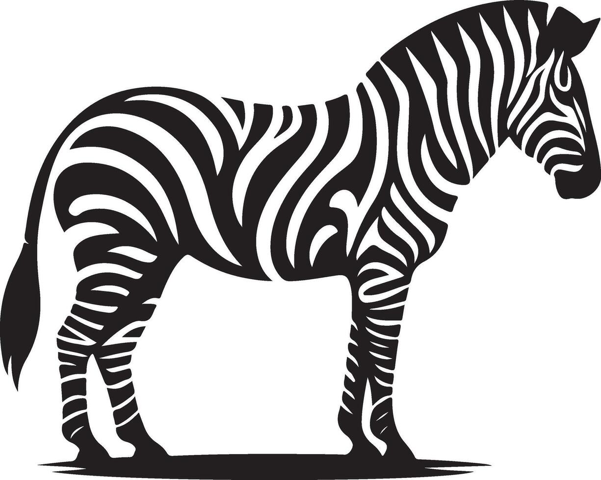 Zebra black illustration vector