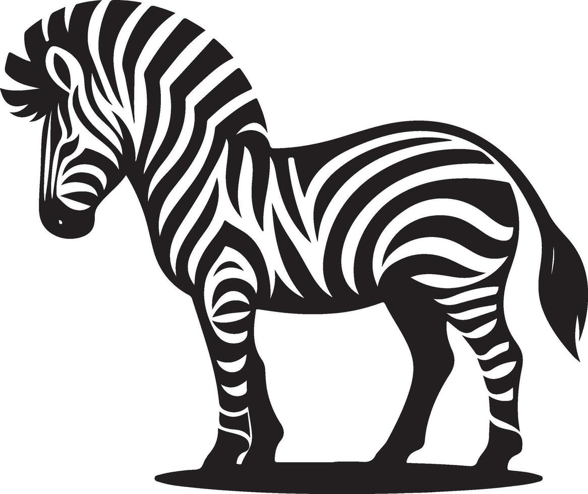 Zebra black illustration vector