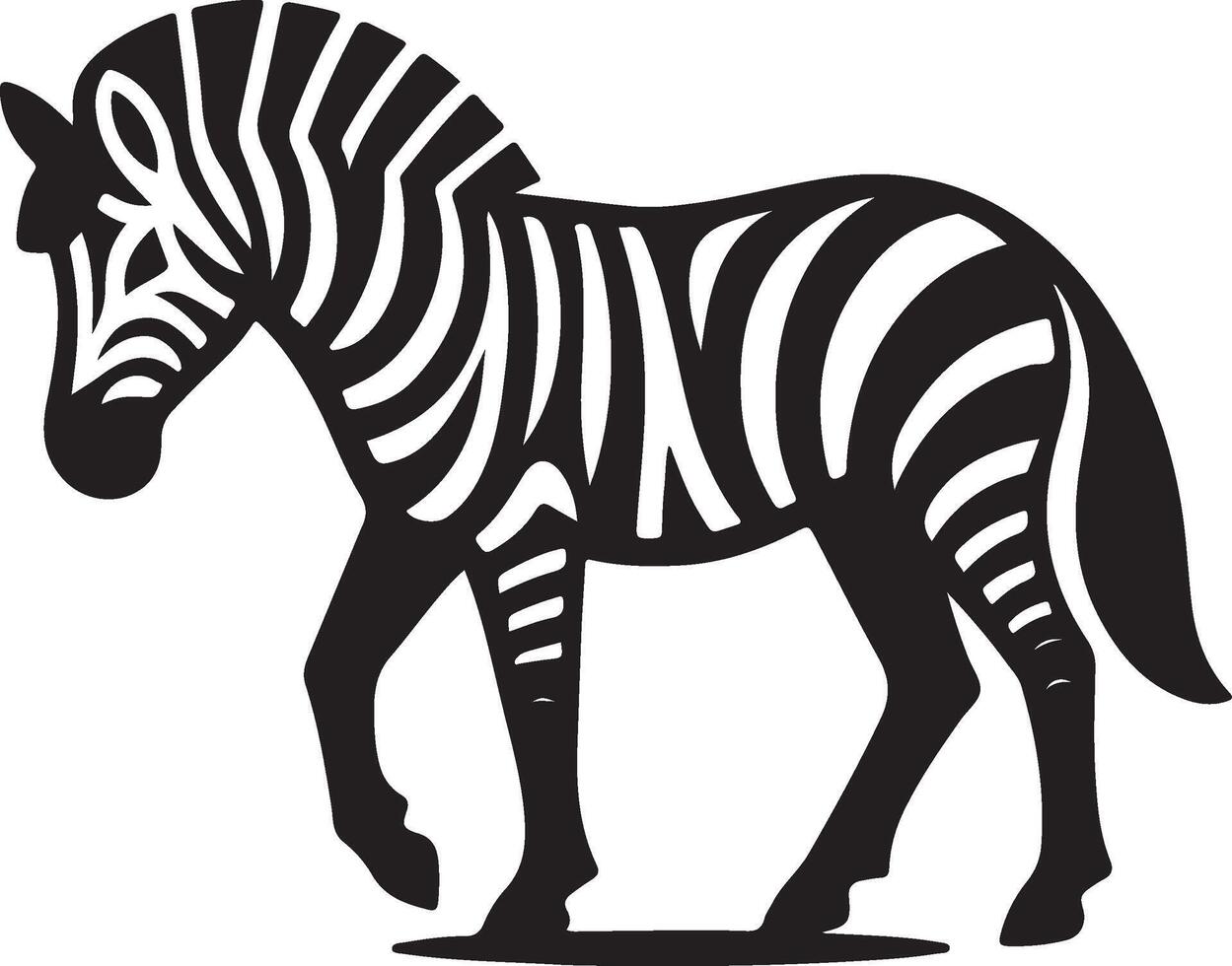 Zebra black illustration vector