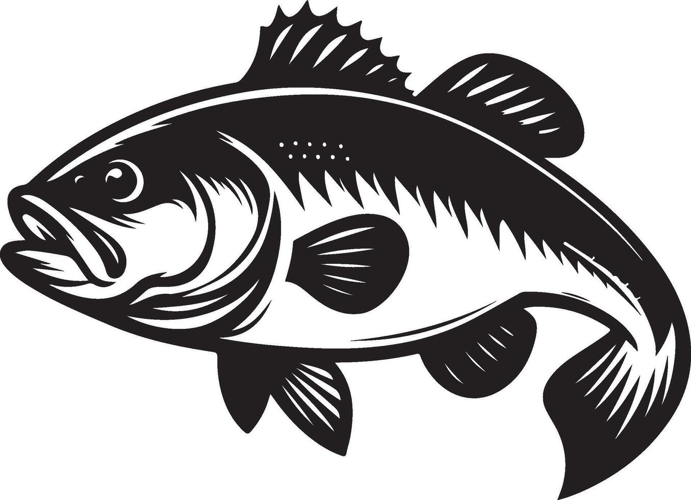 simple bass fish vector