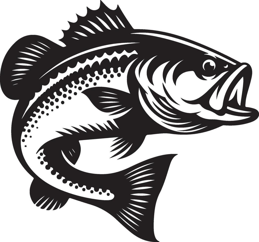 simple bass fish vector