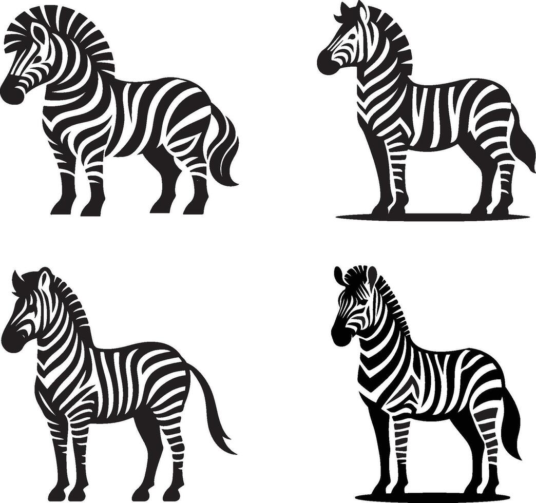 Zebra black illustration vector
