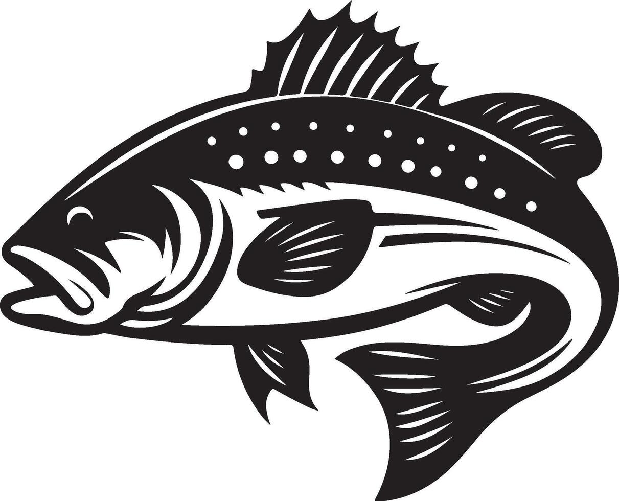 simple bass fish vector