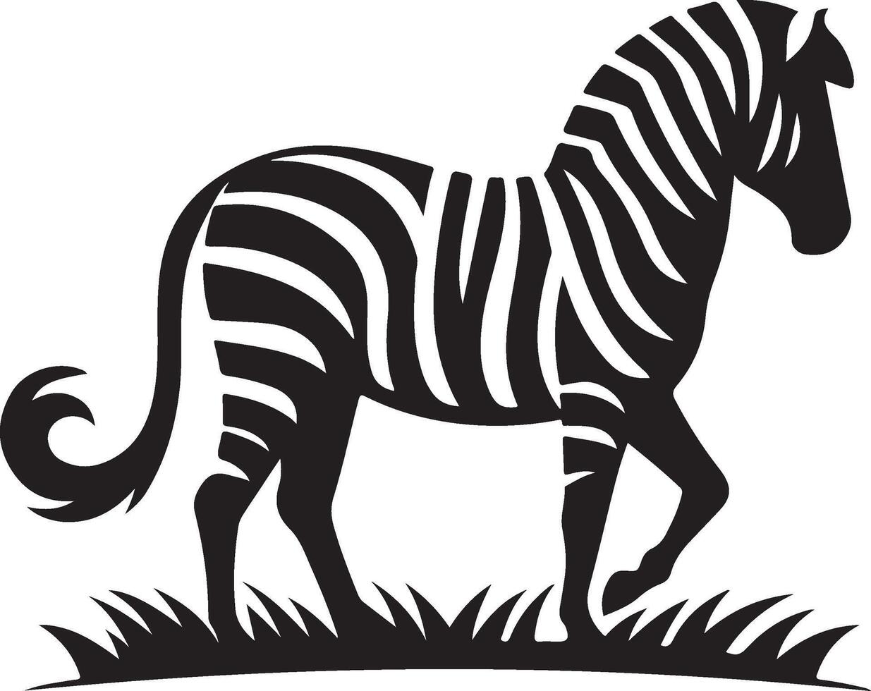 Zebra black illustration vector
