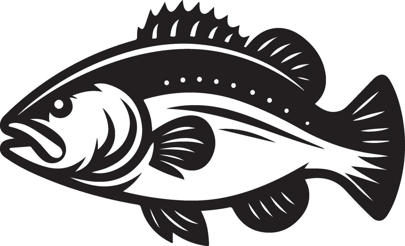 simple bass fish vector