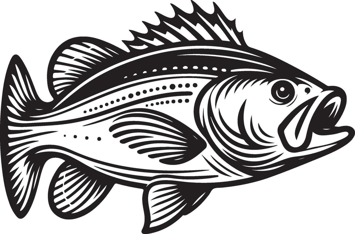 simple bass fish vector