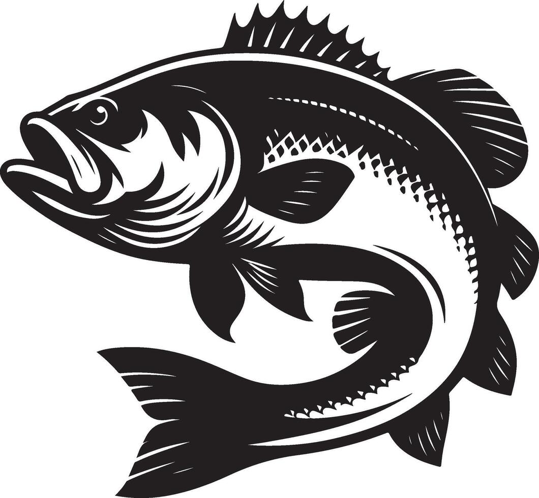 simple bass fish vector