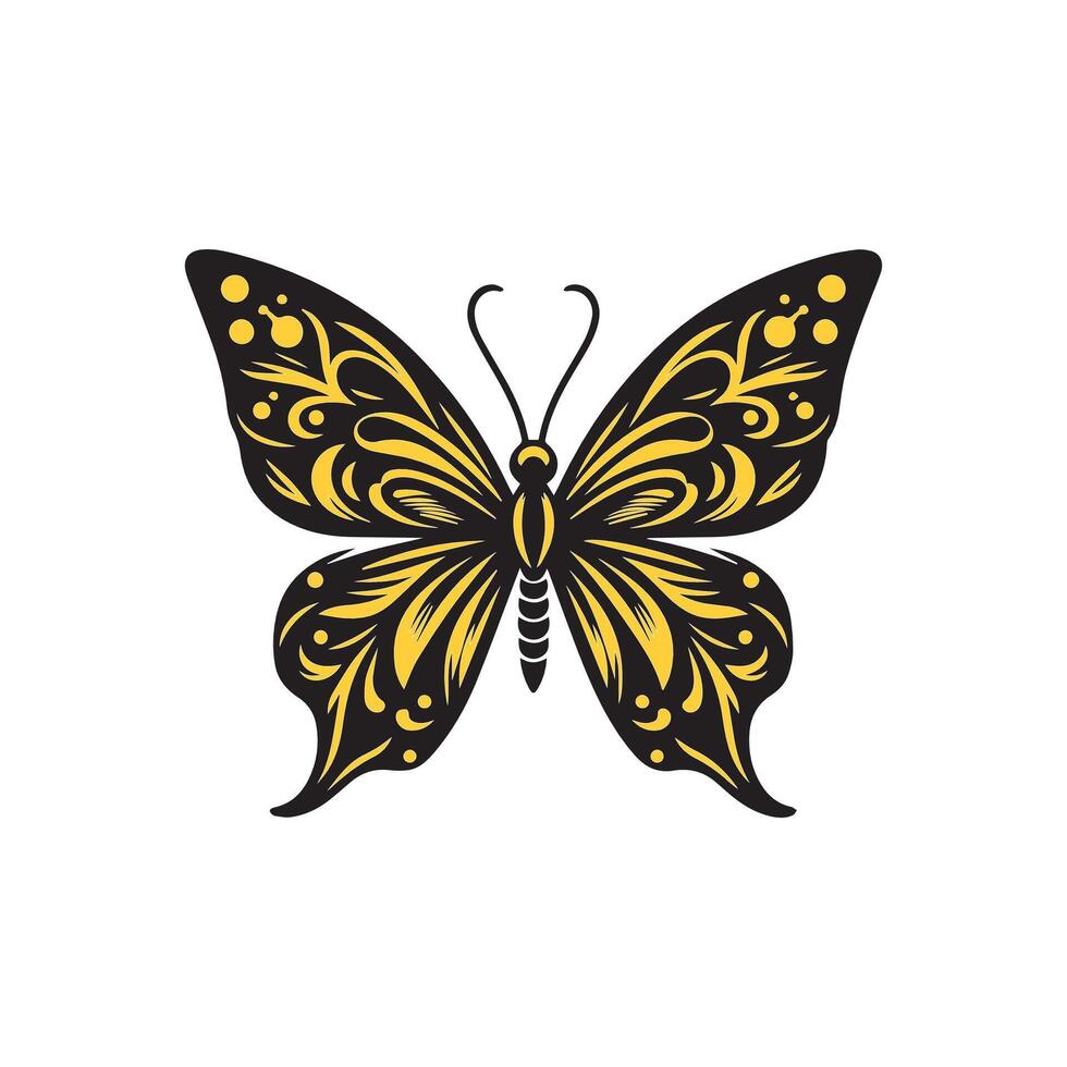 Butterfly silhouette color illustration vector