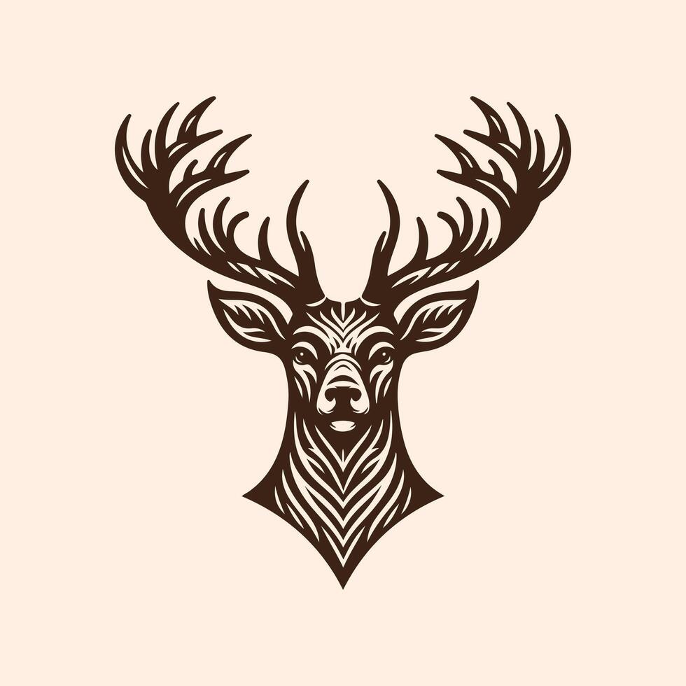 Deer head illustration vector