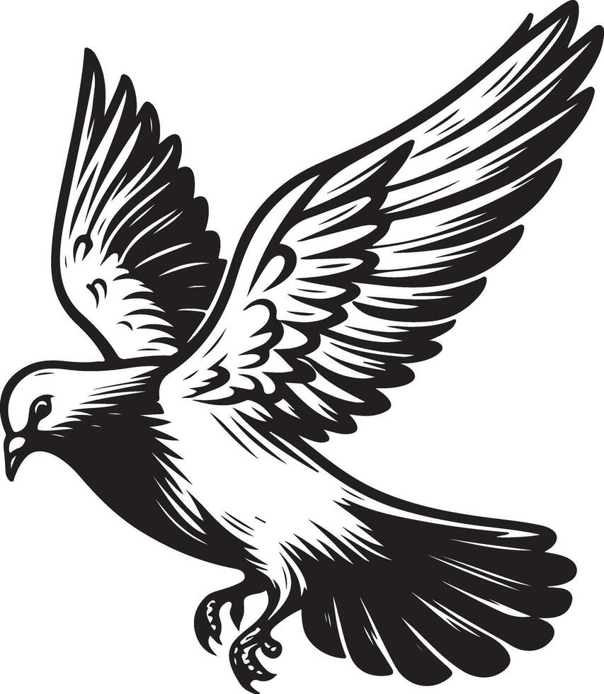 pigeon sketch black vector