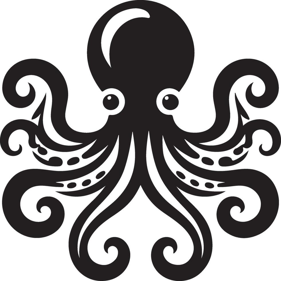 octopus silhouette illustration vector