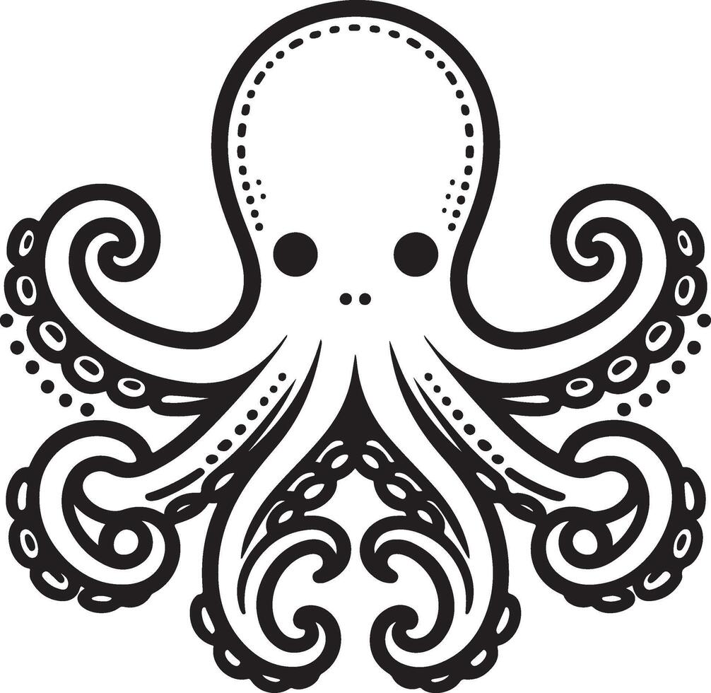 octopus silhouette illustration vector
