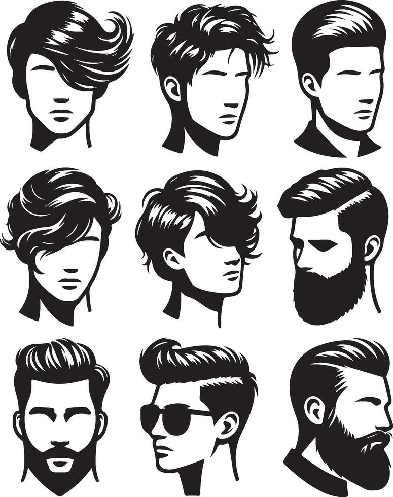 man hairstyles black vector