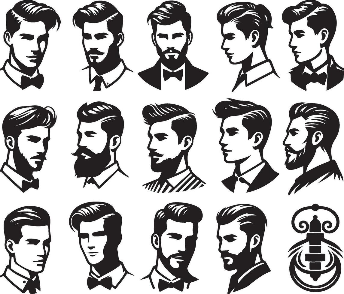 man hairstyles black vector