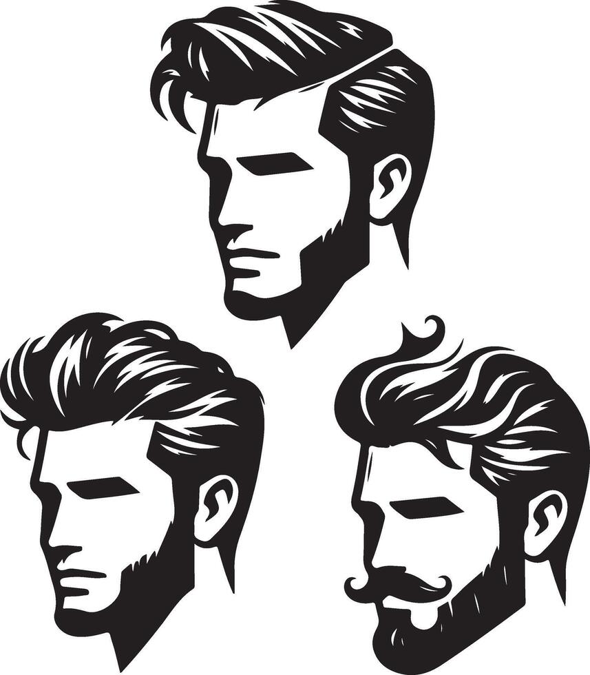 man hairstyles black vector