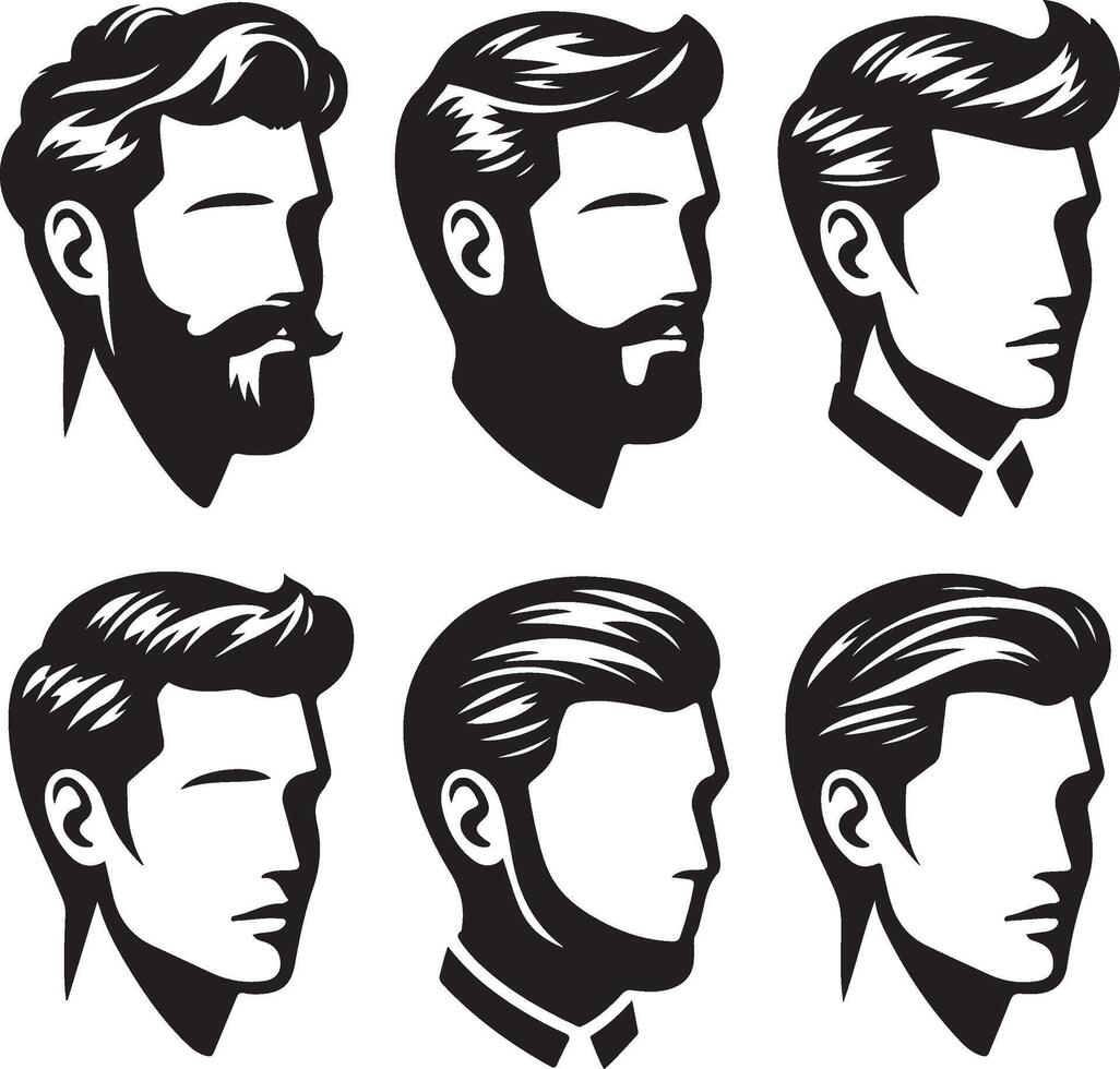 man hairstyles black vector